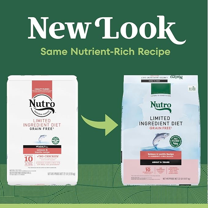 Nutro Limited Ingredient Diet Dry Dog Food, Salmon & Lentils Recipe, 22 lbs.