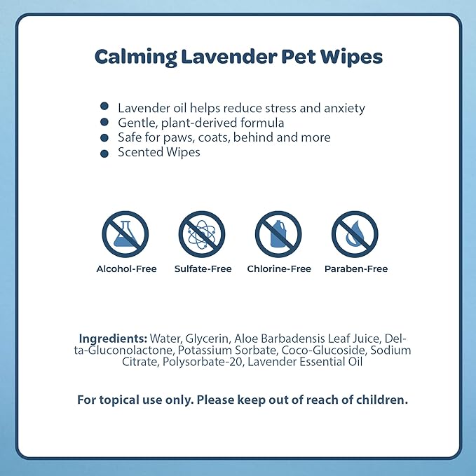 Best Pet Supplies Dog Wipes, Hypoallergenic, Deodorizing, Cleaning for Dogs' Paws, Butt, Face, Grooming, Non-Sticky Formula for Puppy, Cats and Sensitive Skin - 400 Pack, Calming Lavender