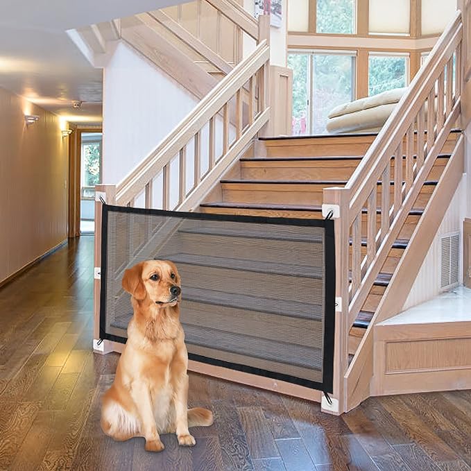 NWK Magic Baby Gate Pet Gate for The House Stairs Providing a Safe Enclosure for Pets to Play and Rest, 6 Loops Design (30'' X 35'')