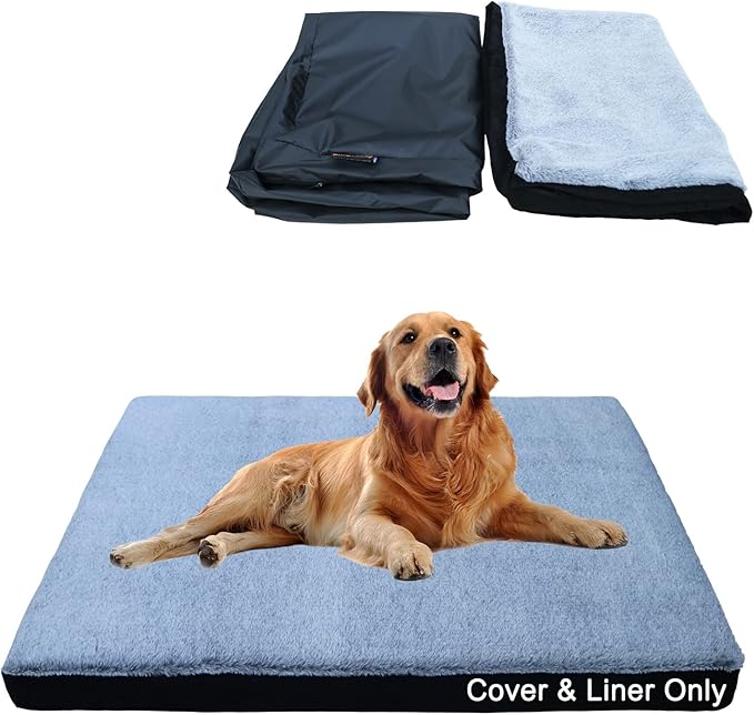 44"x32"x3.6" XL Waterproof Dog Bed Covers Replacement Washable Large Dog Bed Washable Removable Cover Pet Bed Cover for Dog Beds