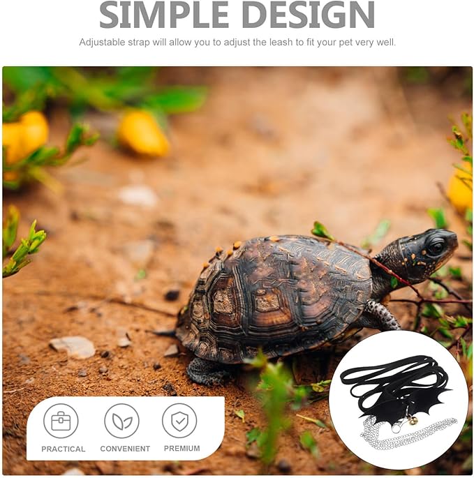 POPETPOP Turtle Harness and Leash with Wings: Tortoise Harness Turtle Leash Adjustable Turtle Walking Lead Control Rope Chest Collar for Pet Tortoise Turtle