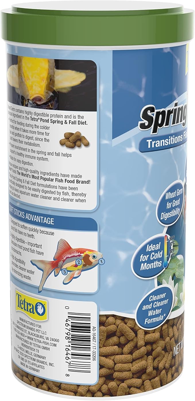 TetraPond Spring And Fall Diet 7.05 Ounces, Pond Fish Food, For Goldfish And Koi