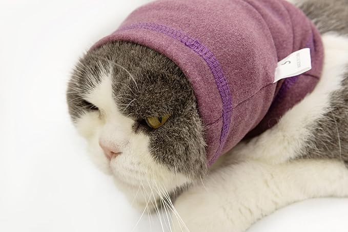 Cat Snood Cover Noise Cancelling Cat No Flap Ear Wrap Neck and Ears Warmer Hood Cats Ear Wrap for Baths Pail lilac S