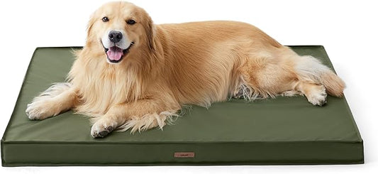 Lesure XL Waterproof Dog Beds - Outdoor Dog Bed Washable with Oxford Fabric Surface, Extra Large Egg Orthopedic Foam Pet Bed with Removable and Durable Cover, Machine Washable