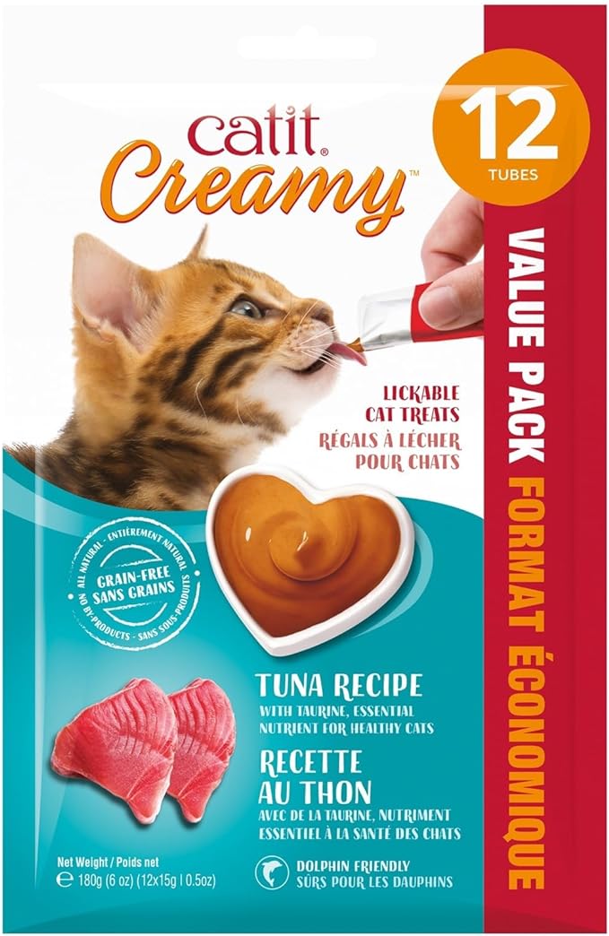 Catit Creamy Lickable Cat Treat – Hydrating and Healthy Treat for Cats of All Ages - Assortment, 72-pack