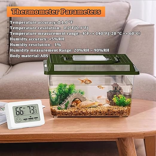 Reptile Tank Accessories Bearded Dragon Tank Thermometer Humidity Gauge for Leopard Gecko, Jumping Spider, Snake, Gecko, Ball Python, Lizard(2 Pack)