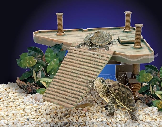 Penn-Plax Reptology Turtle Pier and Basking Platform, Decorative, Functional, and Naturally Inspired for Aquariums and Terrariums Medium Size