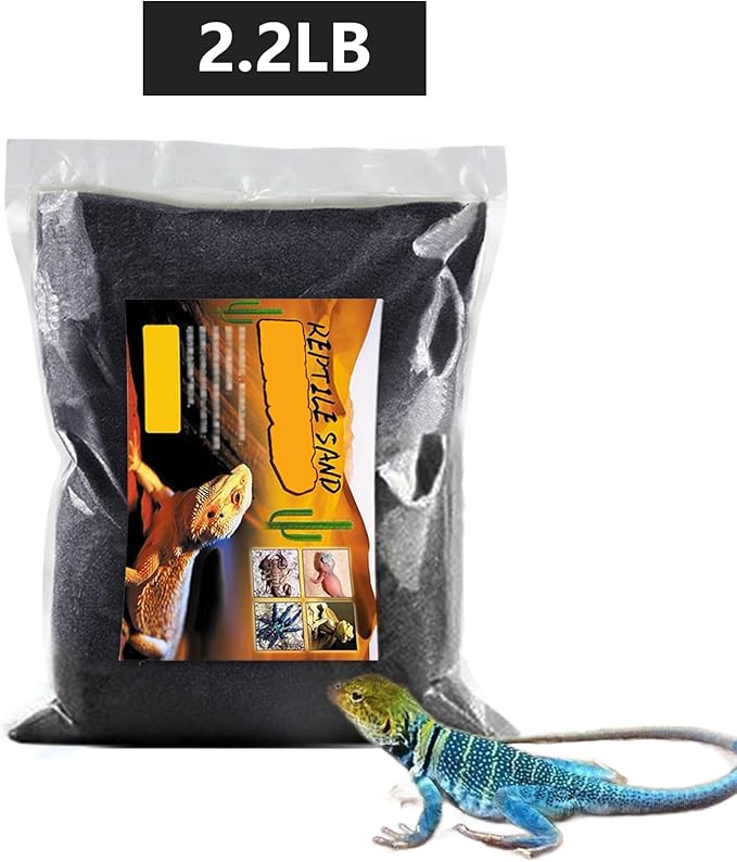 BNOSDM Reptile Sand Bearded Dragons Substrate Sands Lizard Terrarium Bedding Desert Blend for Snakes Geckos Chameleon Tortoise Frogs Scorpion Invertebrates Amphibian(Black)