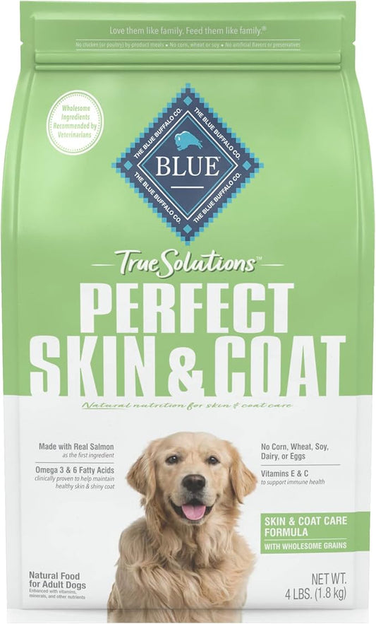 Blue Buffalo True Solutions Perfect Skin & Coat Natural Adult Dry Dog Food, Salmon 4-lb