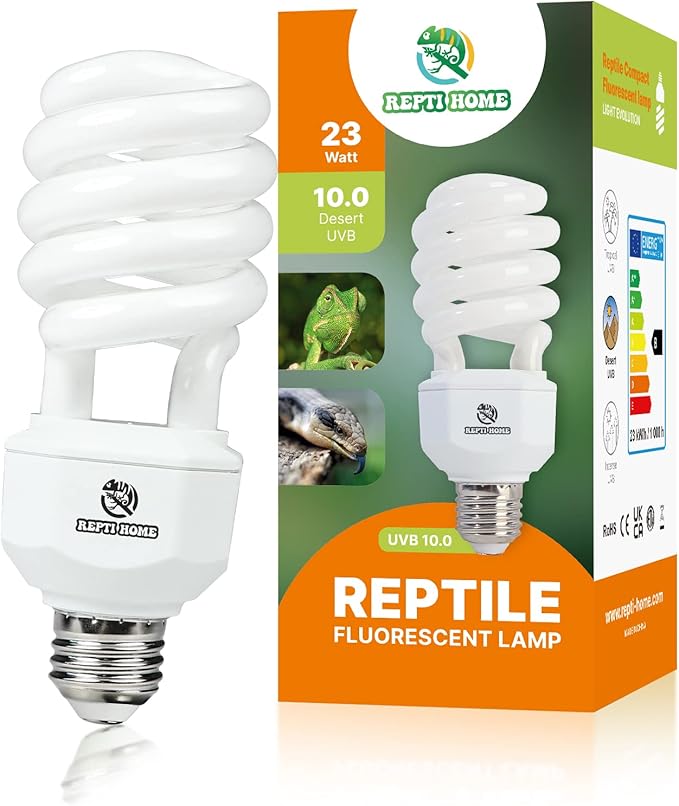 UVA UVB Reptile Light 23W 10.0,Desert Terrarium Compact Fluorescent Lamp,UVB Reptile Light Bulb for Bearded Dragon, Lizard,Spider, Snake, Gecko