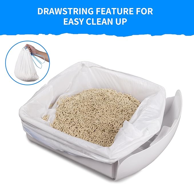 120 Count Extra Large Cat Litter Box Liners, Cat Litter Waste Receptacles Bags for Cleanpethome Self-Cleaning Cat Litter Box