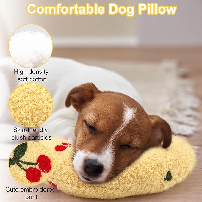 Mity rain Dog Pillow, Anxiety Relief Pillow for Dog, Ultra Soft High Density Calming Pillow for Joint Relief Sleeping Improve, Pet Calming Toy Yellow