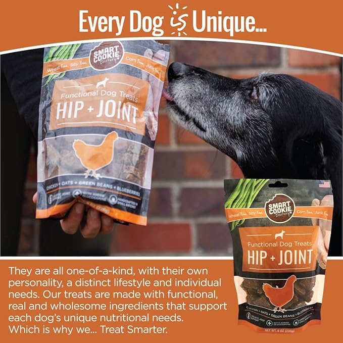 All Natural Dog Treats - Healthy Hip and Joint Chicken Dog Biscuits with Glucosamine - Ideal for Senior Dogs and Sensitive Stomachs - Dehydrated, Crunchy, Human-Grade, Made in USA - 8oz