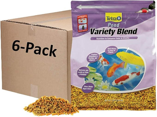 Tetra Pond Variety Blend, Pond Fish Food, for Goldfish and Koi, 1.32 Pounds, Pack of 6