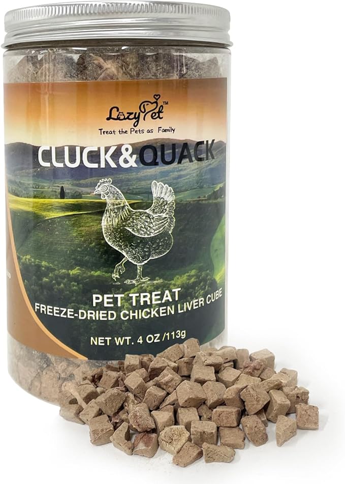 Freeze-Dried Chicken Liver Training Raw Single Ingredient Cat Treats, Solve Pet's Picky Eating Problem(Chicken Liver)