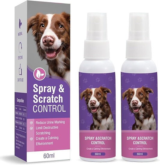 Dog Pheromone Calming Spray 2Pack Relief Stress & Anxiety - Pheromone Spray for Dog New Environment Anxiety and Stress Relief Calming Care for Small/Medium/Large Dogs Travel Home Vet Visits Fireworks