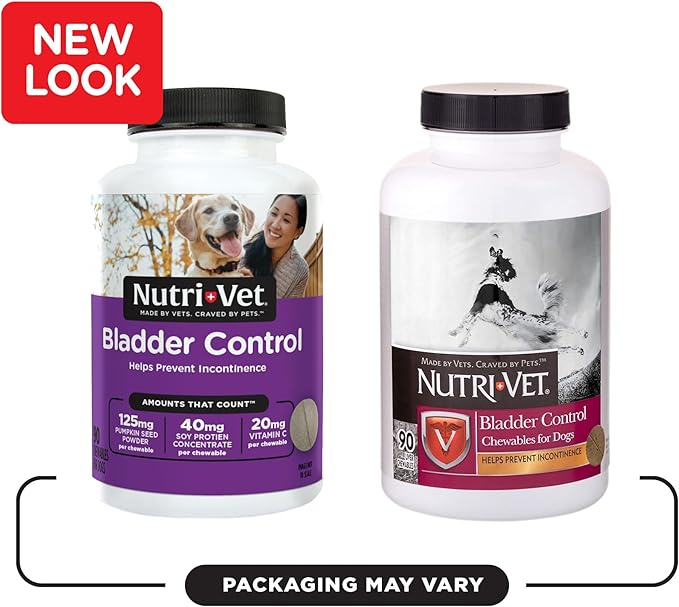 Nutri-Vet Bladder Control Supplement for Dogs - Helps Reduce Dog Urinary Incontinence - 90 Chewable Tablets