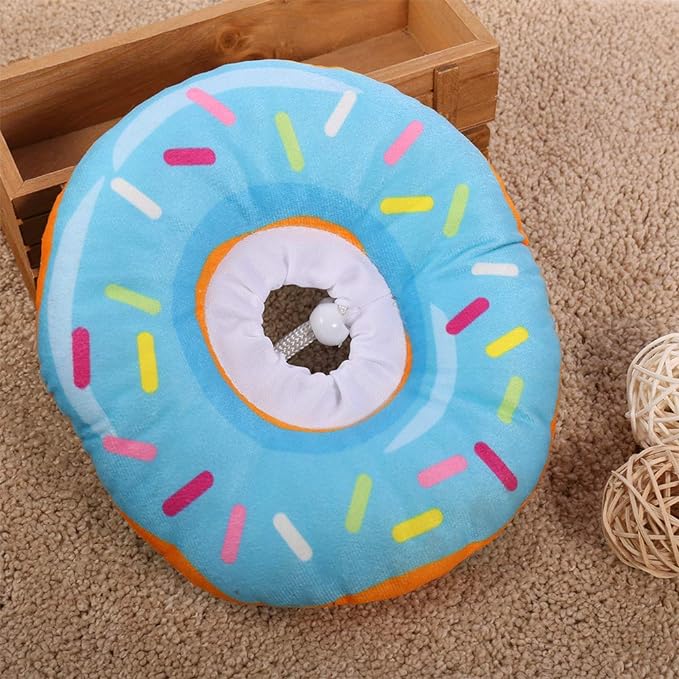 Cat Cone Collar Soft, Cat Recovery Collar Cute Cat Donut Adjustable Elizabethan Cone Cat Cones to Stop Licking Comfortable Lightweight Neck Cone for Cats Kittens After Surgery