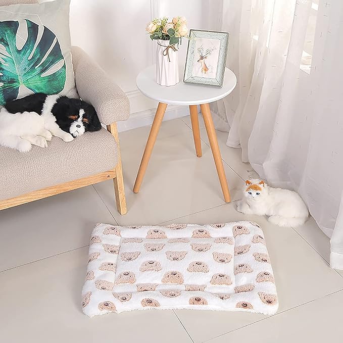 Cozy Calming Cat Blanket, Flannel Cushion for Pet Cozy Calming Blanket for Anxiety and Stress, Cozy Kitty Bed for Indoor Cats Calming Thick Soft Pet Bed Mat (Brown Star, L (19.7" x 23.6"))