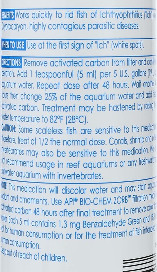 API LIQUID SUPER ICK CURE Fish remedy, Freshwater and Saltwater Fish Medication 4 fl oz(Pack of 1), White