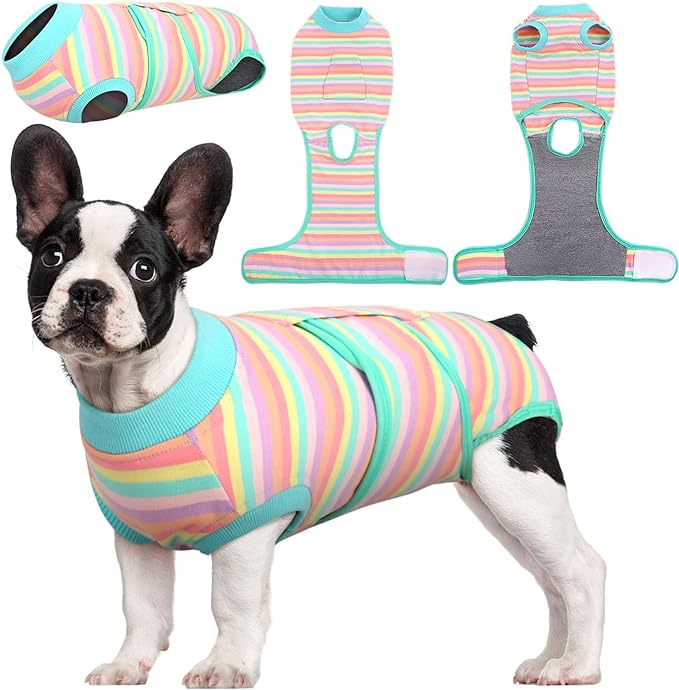 Kuoser Recovery Suit for Dogs Cats After Surgery, Professional Pet Recovery Shirt Dog Abdominal Wounds Bandages, Substitute E-Collar & Cone,Prevent Licking Dog Onesies Pet Surgery Recovery Suit