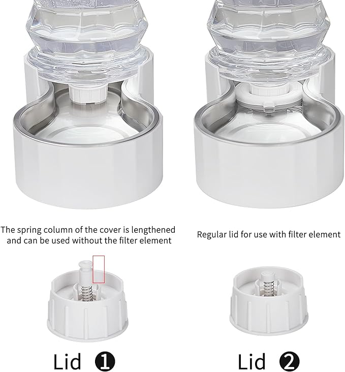 RIZZARI Upgraded 8L Automatic Gravity Dog Water Bowl Dispenser, 100% BPA-Free, Stainless Steel Cat Water Dispenser, Large Capacity Water Dispenser with Two Caps and Filters (8L+)