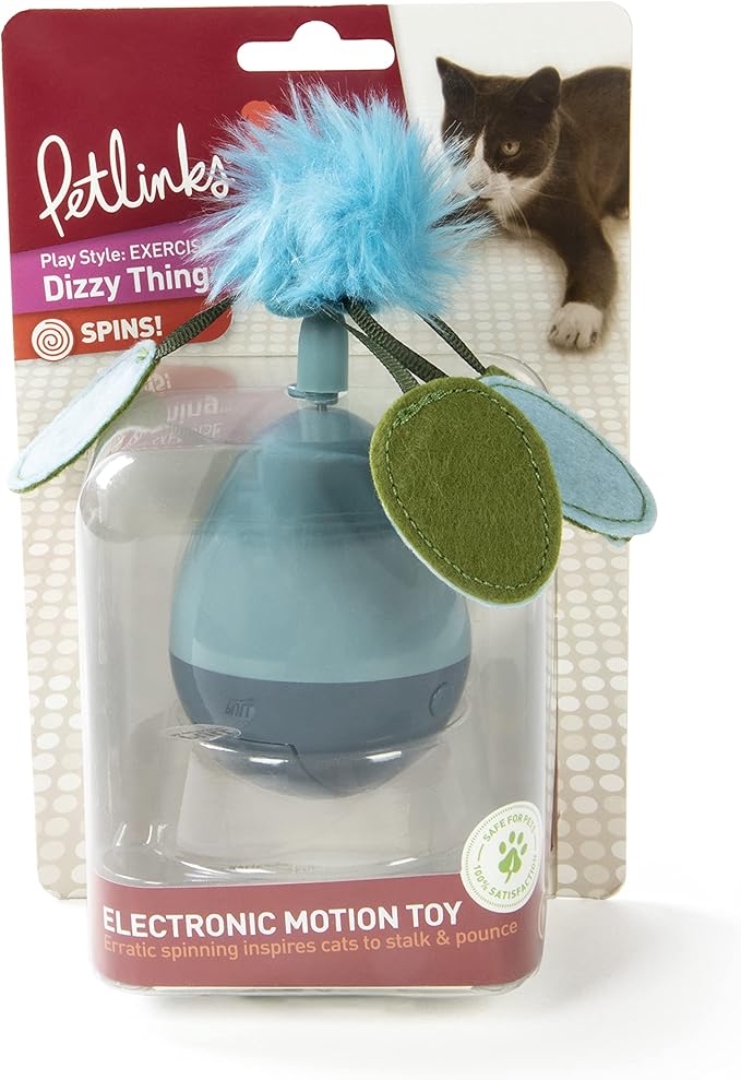 Petlinks Dizzy Thing Spinning Electronic Motion Cat Toy, Battery Powered - Blue, One Size