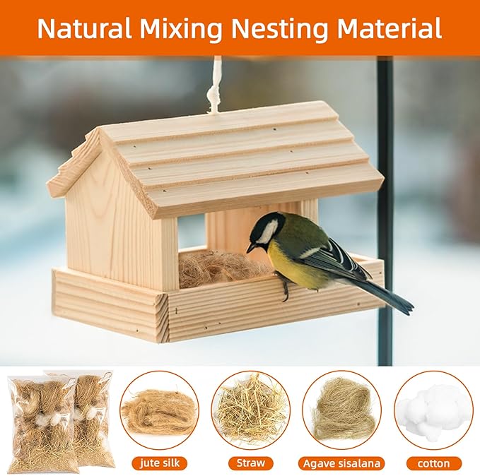 Sukh 2 Pack Bird Nesting Material - Bird Nests Bedding Hummingbird Nesting Material Mixing Canary Nesting Material Finch Nesting Material Parakeet Nesting Materials for Cage,Gardens,Tree Trunks (80G)