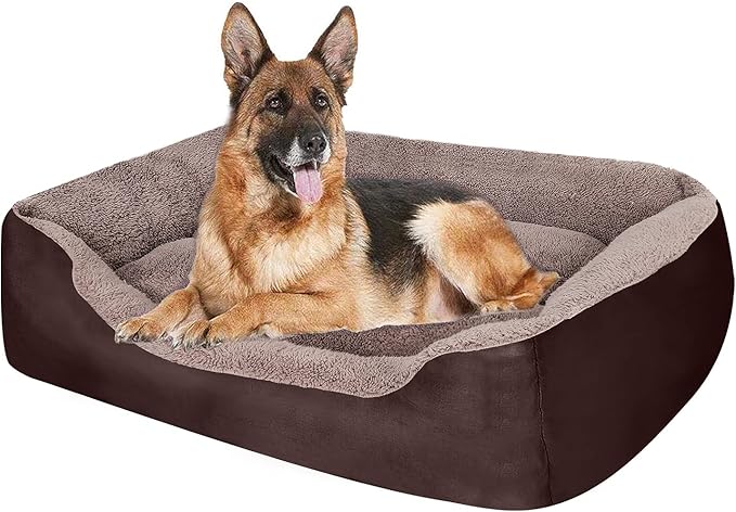 PUPPBUDD Dog Beds for Large Dogs, Rectangle Washable Comfortable and Breathable Pet Sofa Warming Orthopedic Dog Bed for Large Medium Dogs