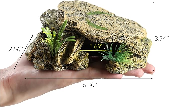 Leopard Gecko Hide Reptile Hides Resin Reptile Basking Rock Humid Hide Turtle Cave Lizard Hide Reptile & Amphibian Habitat DÉCor