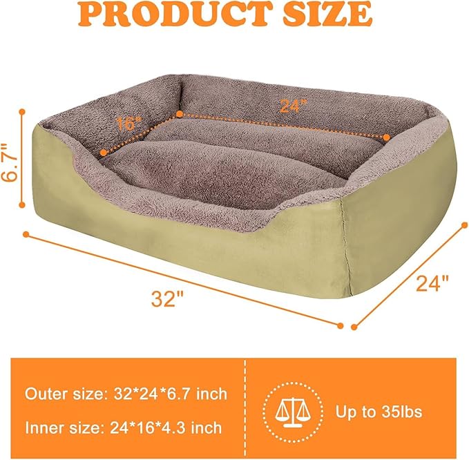 PUPPBUDD Dog Beds for Medium Dogs, Washable Dog Bed Comfortable and Breathable Pet Bed Rectangle Warming Dog Bed for Medium Dogs