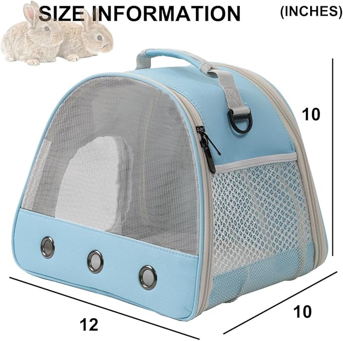 Ventilation Carrier,Bearded Dragon Carrier,Guinea Pig Carrier,Guinea Pig Carrier for 2,Reptile Travel Carrier for Lizards Sugar Glider Hedgehog Rat Parrot Birds,Airline Approved (Blue, Mesh Carrier)