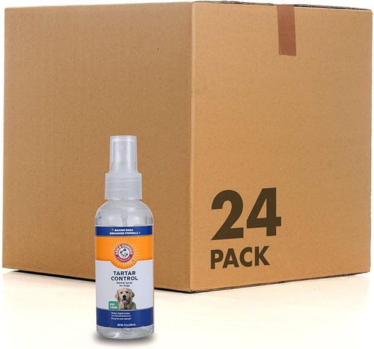 Arm & Hammer for Pets Tartar Control Dental Spray for Dogs | Dog Dental Spray Reduces Plaque & Tartar Buildup Without Brushing | Mint Flavor, 4 Ounces (Pack of 24)