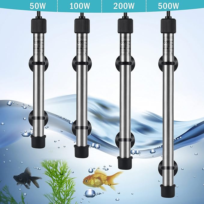 hygger Pinpoint Saltwater Aquarium Heater with Digital Thermostat IC Temp Controller, Titanium Tube Submersible Fish Tank Heater for Coral Reef 50 Watt