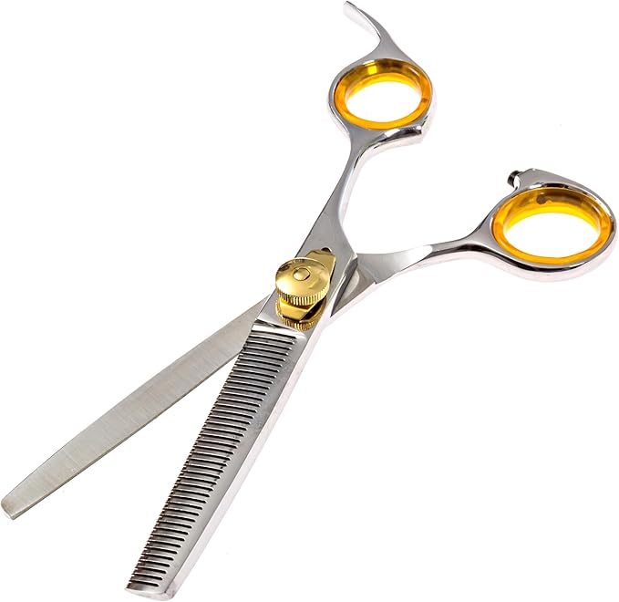 Professional Cat and Dog Grooming Scissors 6.5" 42-Tooth heavy-duty Thinning Scissors for Dogs and Cats, 440c Japanese Steel Comfortable Long-Lasting Sharpness for Years