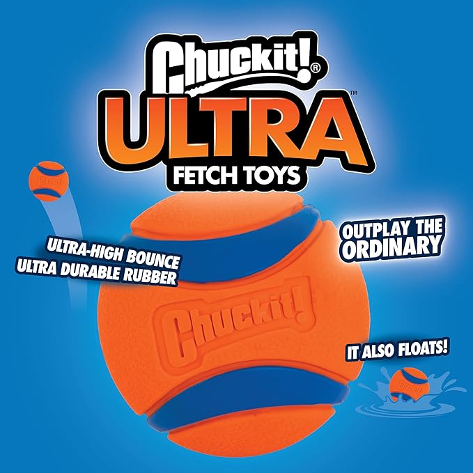 Chuckit! Flying Squirrel Dog Toy, Size Large (11" Diameter) and Chuckit! Ultra Ball Dog Toy, Medium (2.5 Inch Diameter) Pack of 2