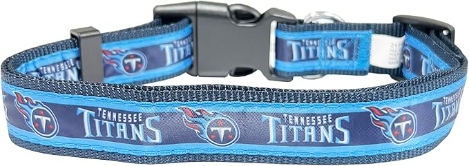 Pets First NFL Tennessee Titans Licensed PET COLLAR, Small - Heavy-Duty, Strong, and Durable Dog Collat. Available in 32 Football Teams