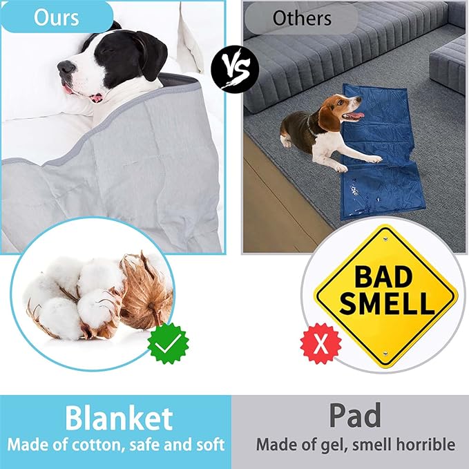 Dog Cooling Blanket, 0.4 Q-MAX Cooling Blanket For Large Dogs Washable, Cool To Touch Dog Blankets For Bed Cover, Soft Lightweight Cooling Dog Blanket Help Your Pet Sleep Well In Summer (43"×55"/Grey)
