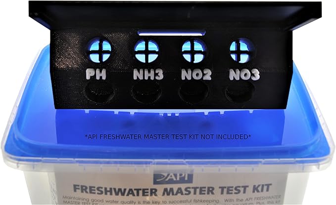 Aquarium Test Tube Holder with Rack - for API Freshwater Master Test Kit - 4 Slots Test Tube Rack – Black