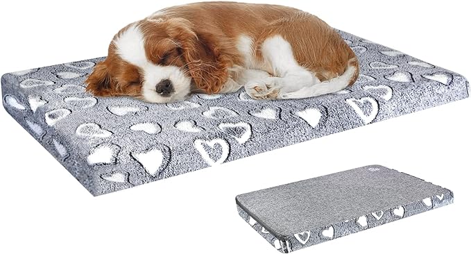 VANKEAN Reversible Cool and Warm Dog Bed Mat for Crates - Stylish Pad With Waterproof Inner Linings and Removable Machine Washable Cover, Firm Support for Small to XX-Large Dogs, Grey