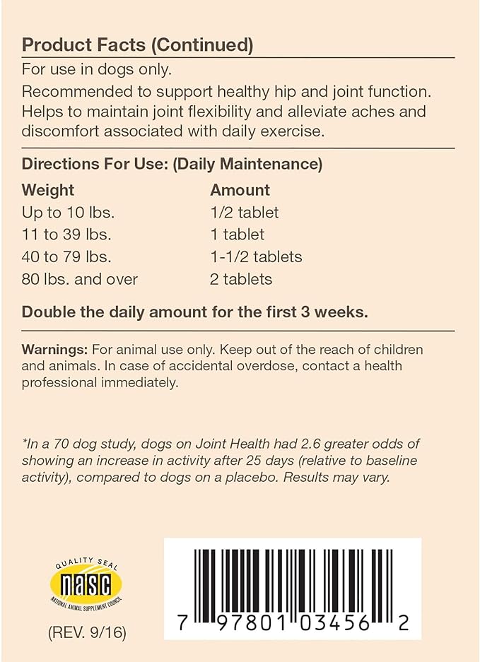 NaturVet Joint Health Time Release Level-3 Supreme Hip & Joint Dog Supplement