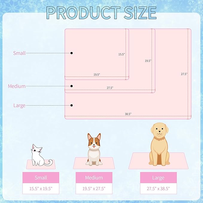 NACOCO Summer Pet Cooling Mat - Cat Dog Cushion Pad Sleeping Cool Dinosaurs Comfortable Soft for Pets Kids and Adults (Pink Dinosaur, L)