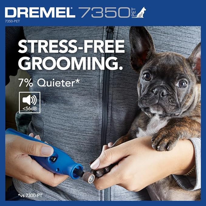 Dremel 7350-PET 4V Pet & Dog Nail Grinder, Professional Pet Grooming Kit - Works on Large, Medium, Small Dogs & Cats & 408 1/2-Inch Sander Bands, Coarse, 6 Pack, Purple