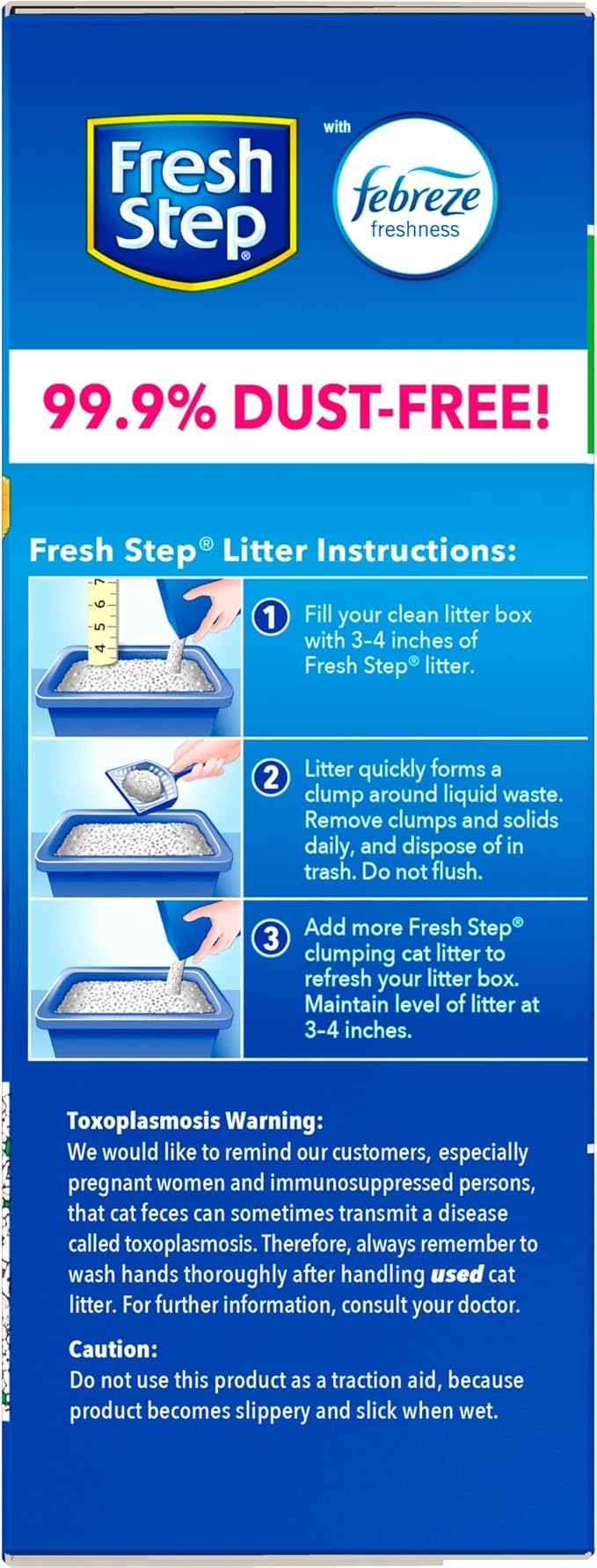 Fresh Step Clumping Cat Litter with Febreze Gain Scent, Activated Charcoal for Odor Control, 14 Pounds