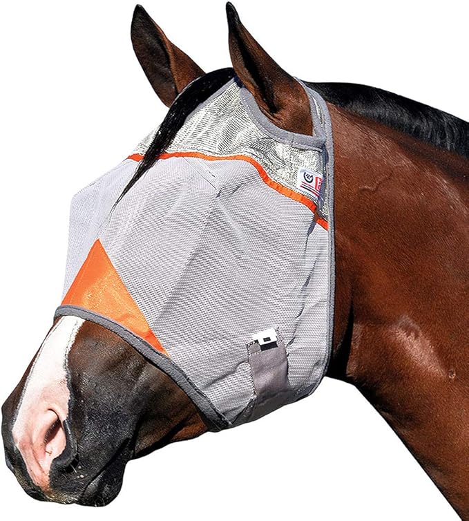 Cashel Crusader Horse Fly Mask for Charity, Orange, Horse