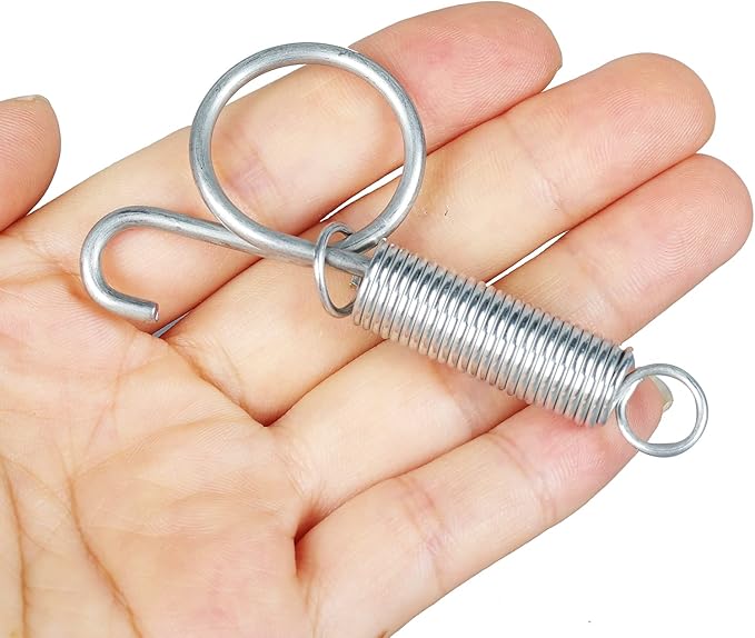 Dong Huang 4pcs 75mm Metal Finger Spring Latch Hook, One-Handed Cage Door Spring Hooks, Large Cages Lock for Fixing Pet Cage Door,Bunnies, Rodents, Hamsters, Squirrels, Birds Cages Hook