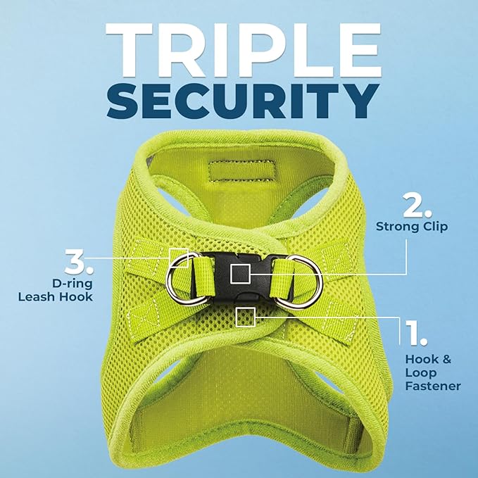 Voyager Step-in Air Dog Harness - All Weather Mesh Step in Vest Harness for Small and Medium Dogs and Cats by Best Pet Supplies - Harness (Lime Green), XL (Chest: 20.5-23"), 207-LMW-XL