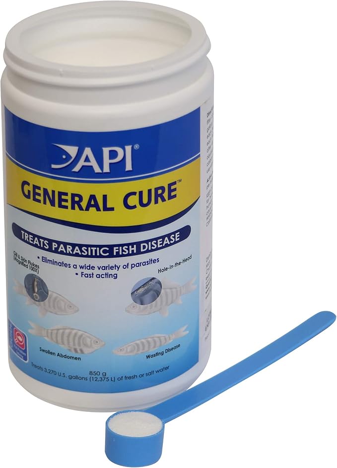 API GENERAL CURE Freshwater and Saltwater Fish Powder Medication 30-Ounce Bulk Box,White