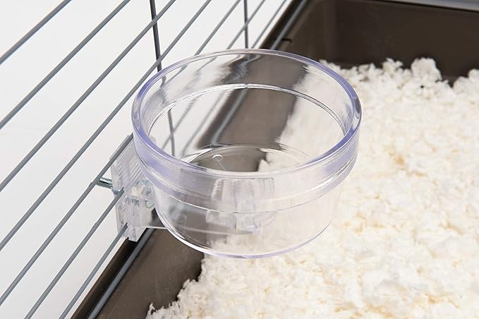 Lixit Quick Lock Removable Cage bowls for Rabbits, Birds, Dogs, Cats, Gunea pigs and Other Small Animals. (Clear, 20oz)