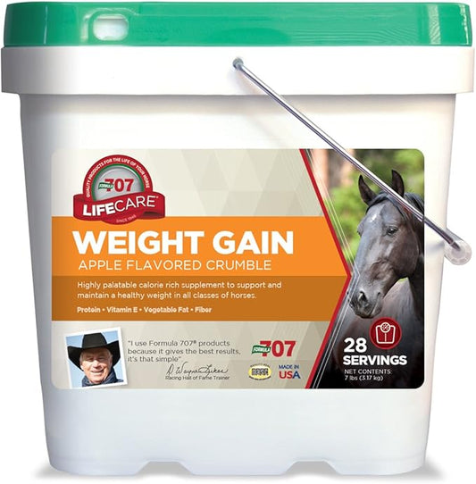 Formula 707 Weight Gain Crumble Equine Supplement, 7lb Bucket – Palatable, Calorie-Rich Nutritional Support for Hard-to-Keep and Senior Horses